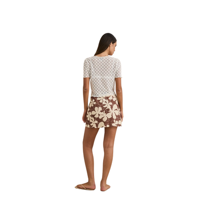 Melia Floral Bias Cut Mini Skirt