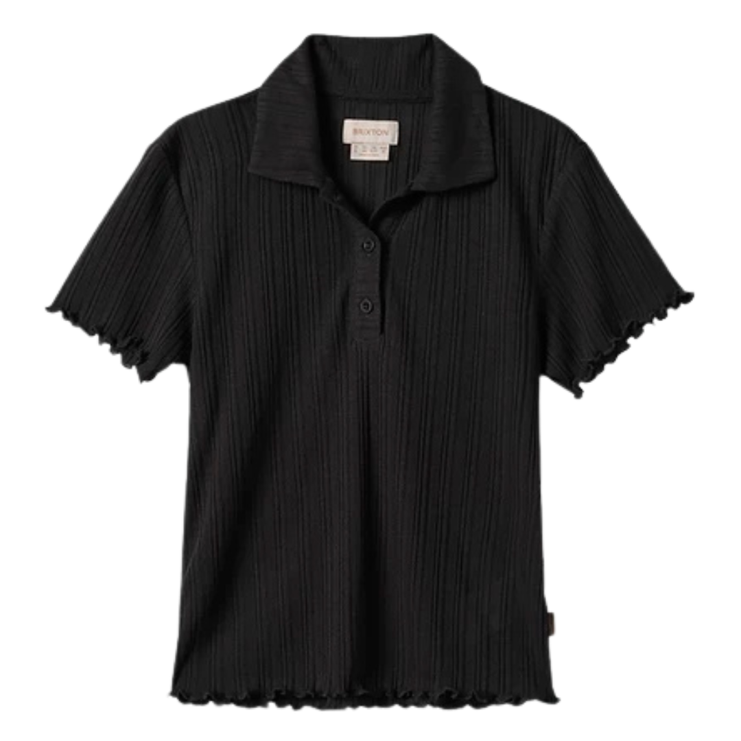 Novelty Ribbed S/S Polo - Washed Black