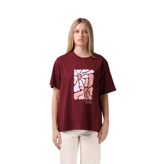 OS Floral Tee - Red Wine