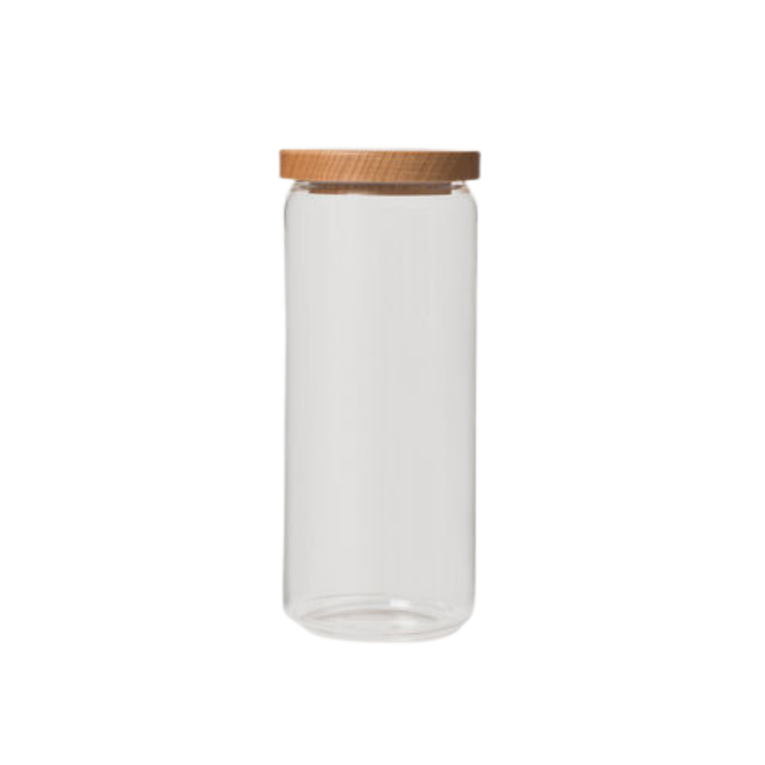 Storage Jar w/Wooden Lid - Medium