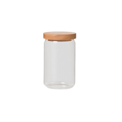 Storage Jar w/Wooden Lid - Small