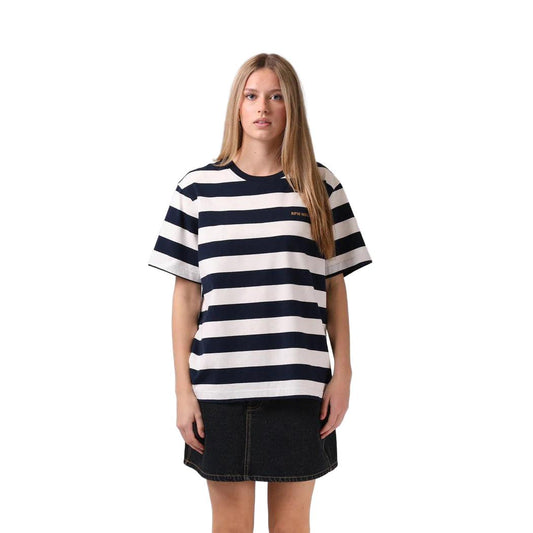 Stripe OS Tee - Navy/White Stripe