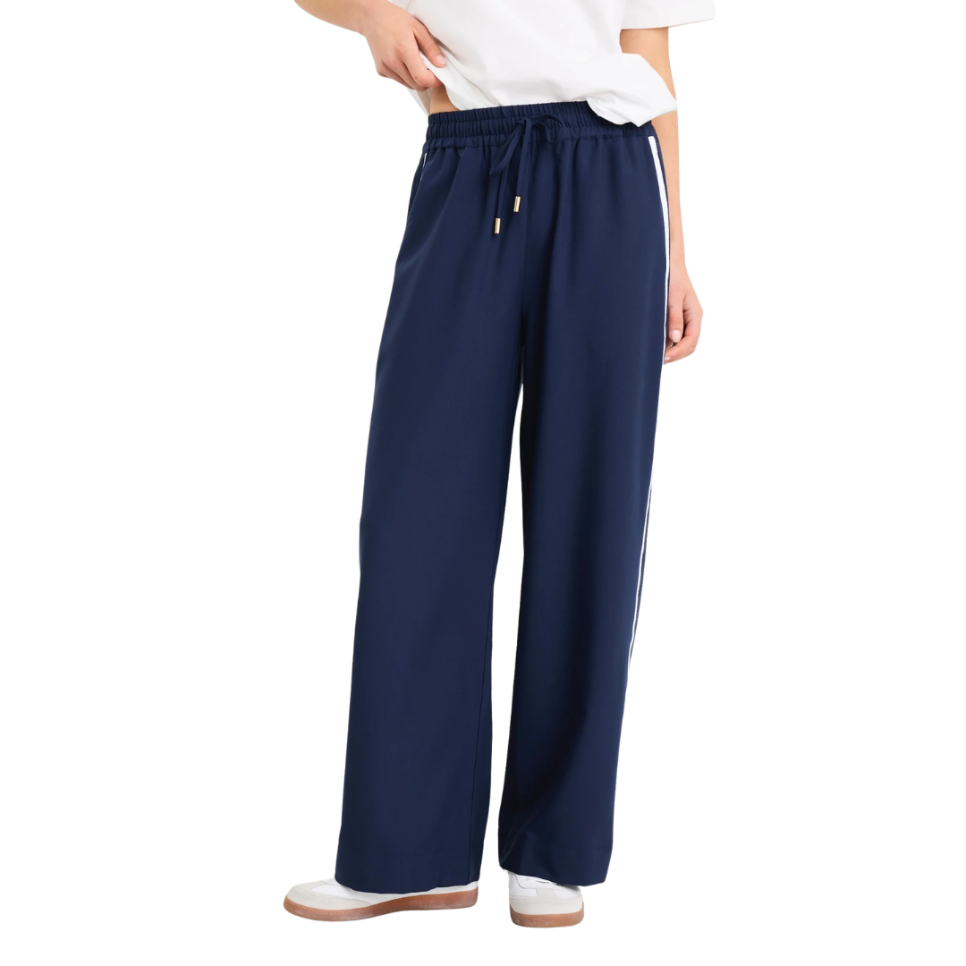 Townie Blue Side Stripe Elastic Waist Pants