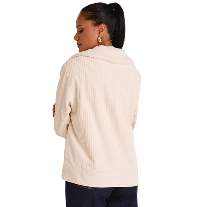 Truthful Pumice Cord Longline Shacket