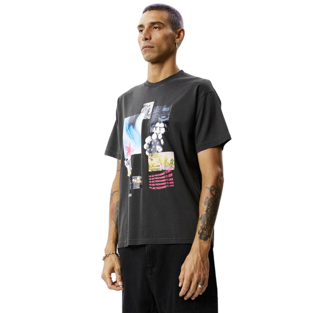 Under Pressure Recycled Boxy Fit Tee - Stone Black