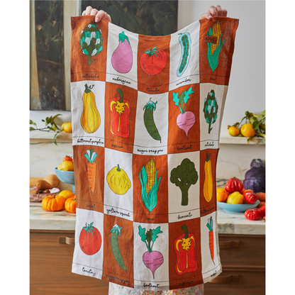 Vegie Box Linen Tea Towel