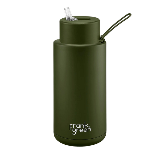 Frank Green Ceramic Reusable Bottle - Khaki 1 Litre