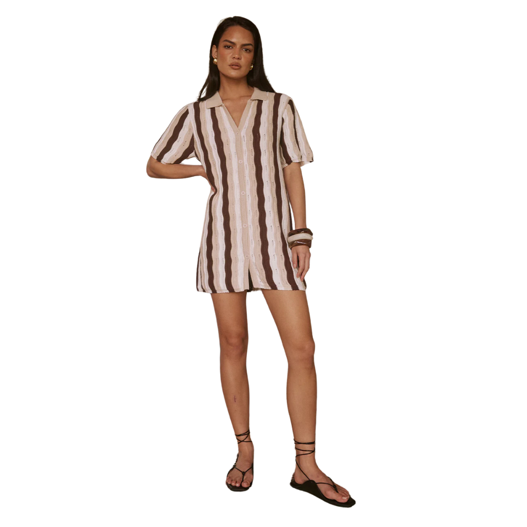 Blanche Mini Dress - Choc Multi