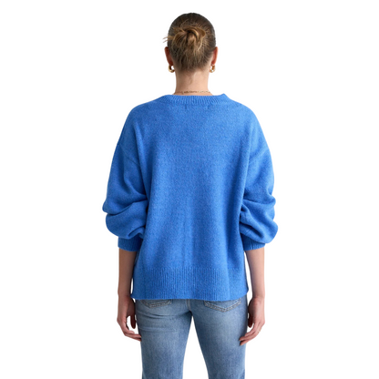 Harvest Azure Blue V Neck Knit Jumper