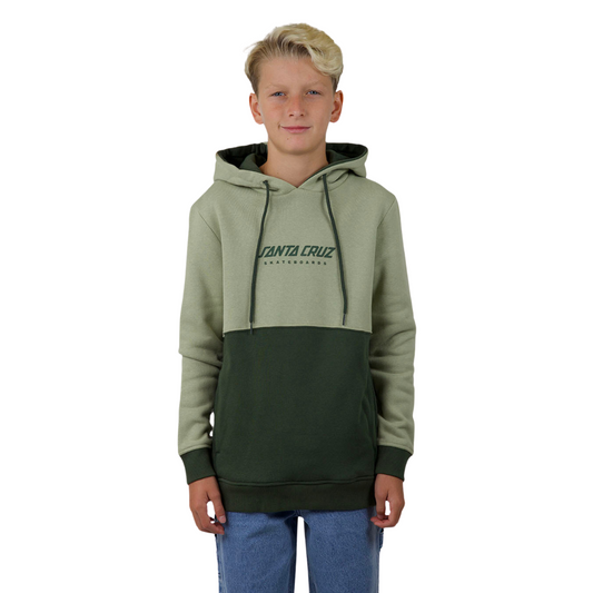 Solid Strip Front Contrast Hoody - Light Green