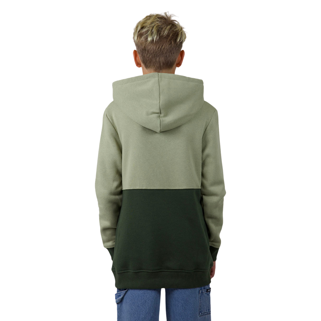 Solid Strip Front Contrast Hoody - Light Green