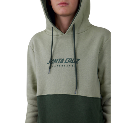 Solid Strip Front Contrast Hoody - Light Green