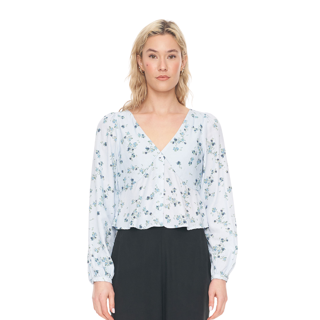 Lalisa Cleo L/S Top - Blue Floral