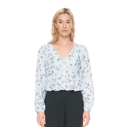 Lalisa Cleo L/S Top - Blue Floral