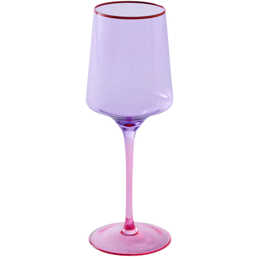 Lilac Colour Block Vino Glass 2P Set