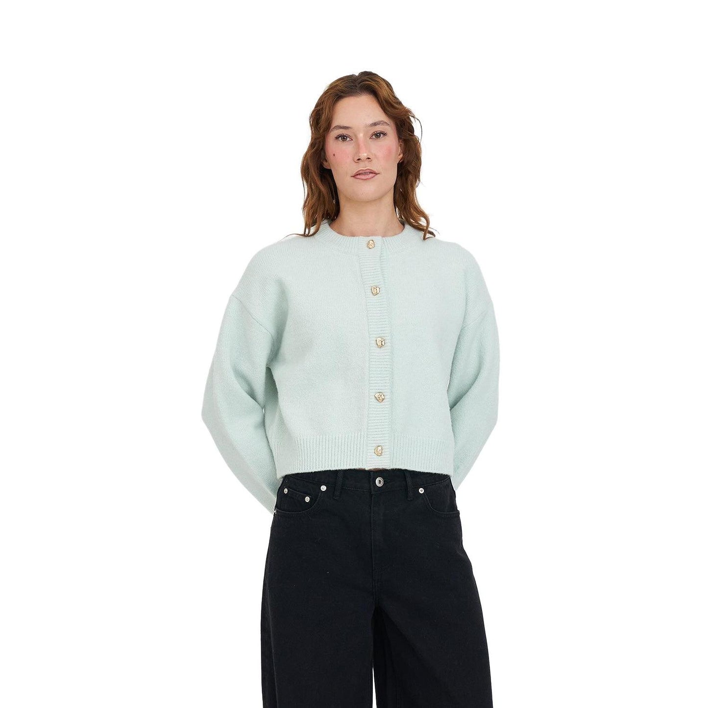 Elle Crop Cardigan Mint