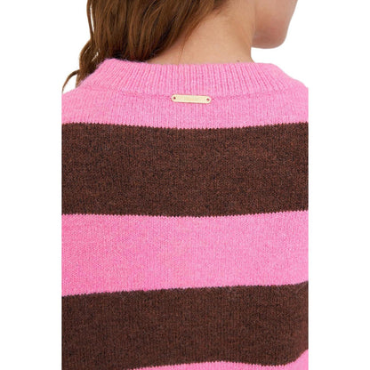 Kenzie Knit Crew Petal/Chestnut