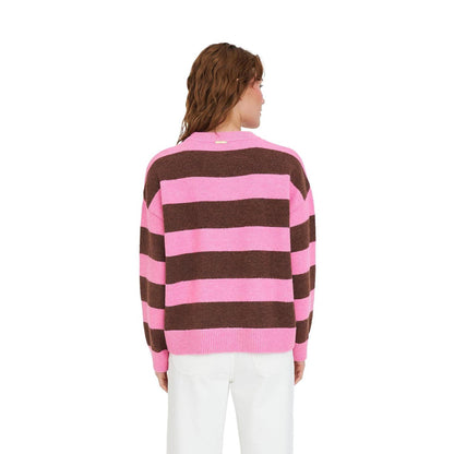 Kenzie Knit Crew Petal/Chestnut