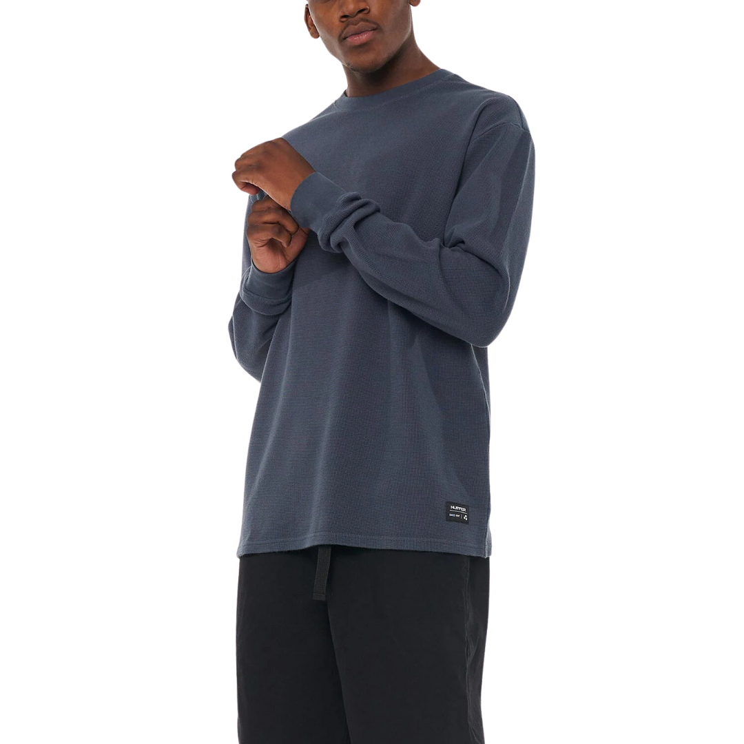 Waffle LS Sup Tee - Asphalt