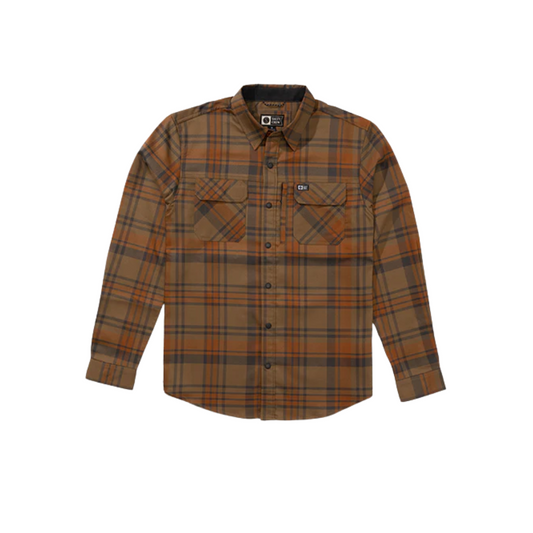 Fathom Long Sleeve Tech Flannel Shirt - Dark Brown