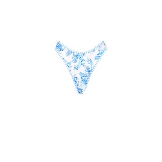 High Leg Thong Bikini Bottom - Vintage Paradise