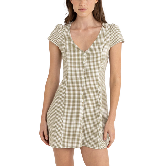 Lola Check Cap Sleeve Mini Dress