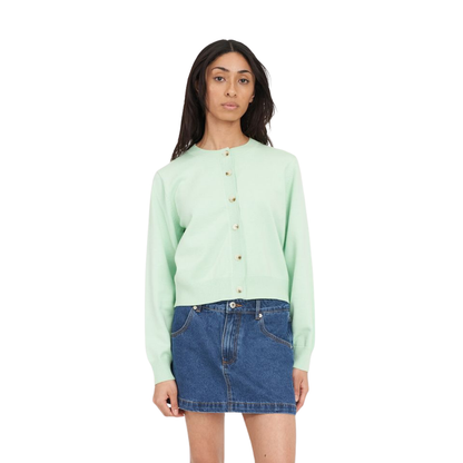 Kenzie Crop Knit Cardigan - Matcha