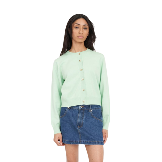 Kenzie Crop Knit Cardigan - Matcha