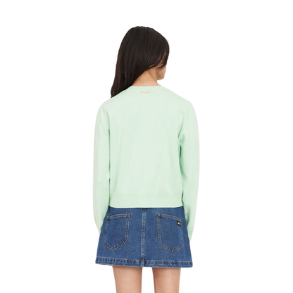 Kenzie Crop Knit Cardigan - Matcha