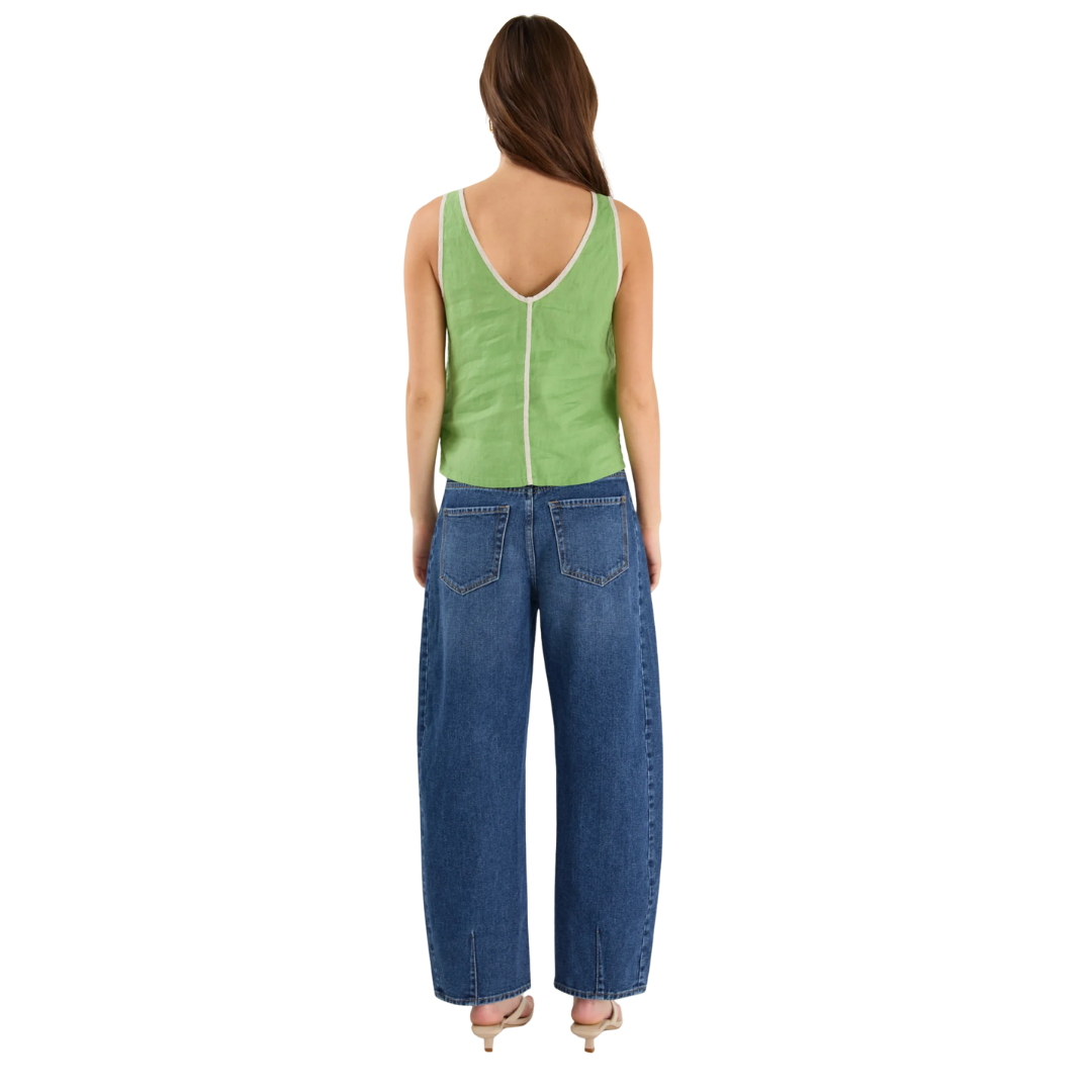 Homage Apple Contrast Piped Sleeveless Top