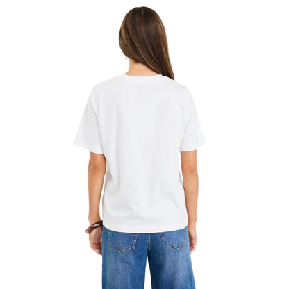 Paradiso Ciao Print Ivory Boxy Tee