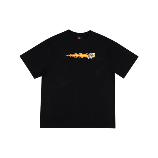 Flaming Dice Dot Flash Tee, Short Sleeve Box Fit Tee - Black