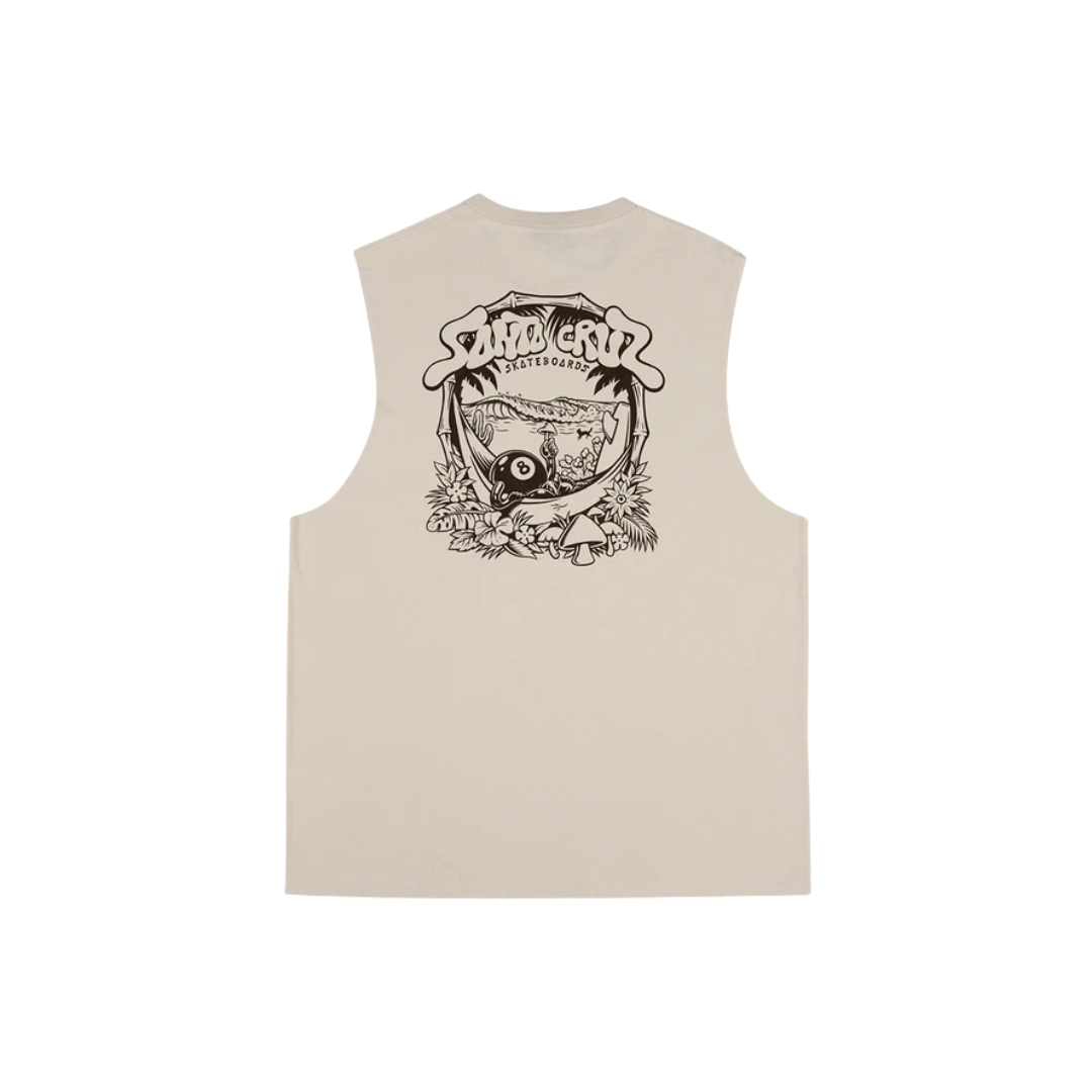 Winkowski 8Baller Trip Arch Centre Mono Muscle, Standard Fit Muscle Tee - Natural