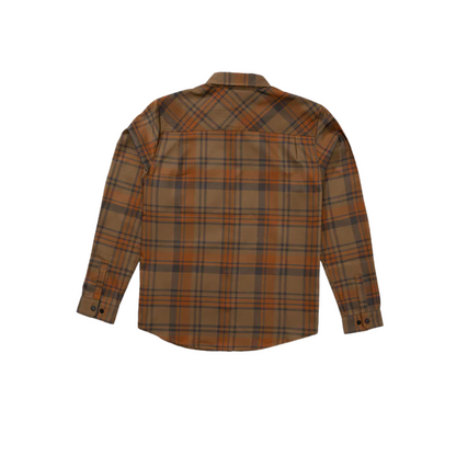 Fathom Long Sleeve Tech Flannel Shirt - Dark Brown