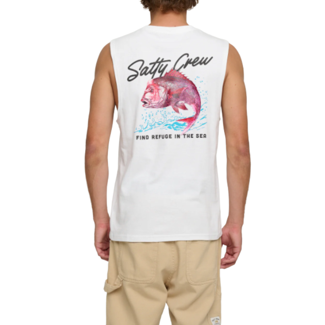 Snapper Muscle Tank - White