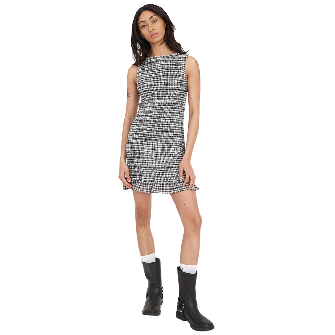 Rooney Gigi Shirred Dress Black/Chalk