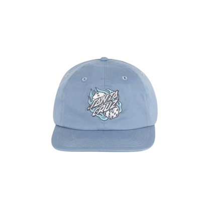 Flaming Dice Dot Strapback Cap - Vintage blue