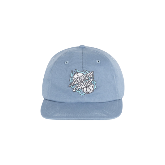 Flaming Dice Dot Strapback Cap - Vintage blue