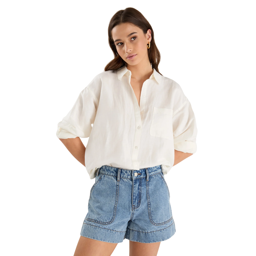 Kindly Mid Blue Pocket Front Denim Short