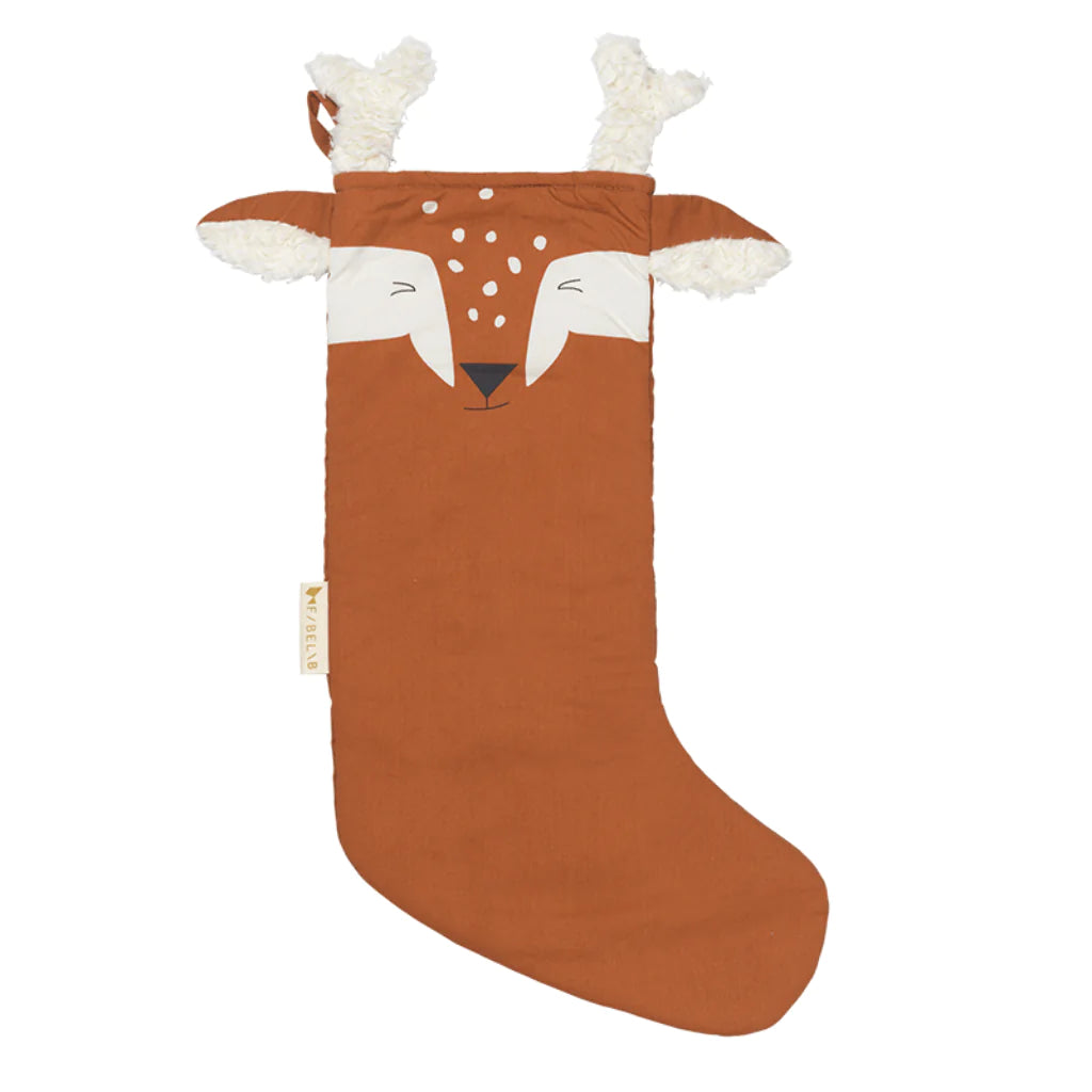 Christmas Stocking Deer - Cinnamon (Quilted)