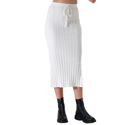 Liana Knit Skirt - White