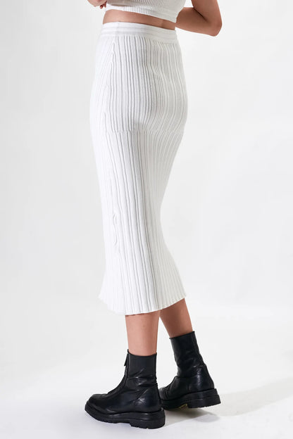 Liana Knit Skirt - White