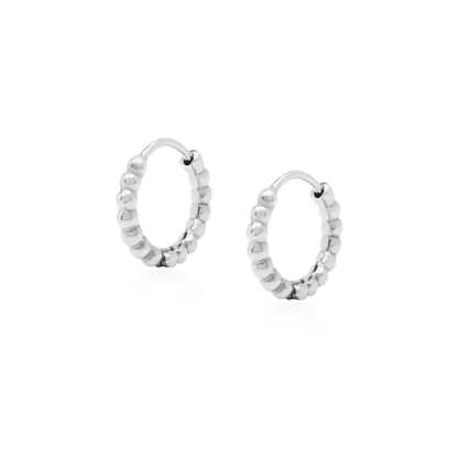 Solaris Huggie Hoop Earrings - Silver