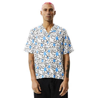 Waterfall Cuban Short Sleeve Shirt - White